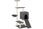 Cat Tree With Sisal Scratching Posts Dark Grey 1305 Cm Cat Tree With Sisal Scratching Posts Dark Grey 1305 Cm