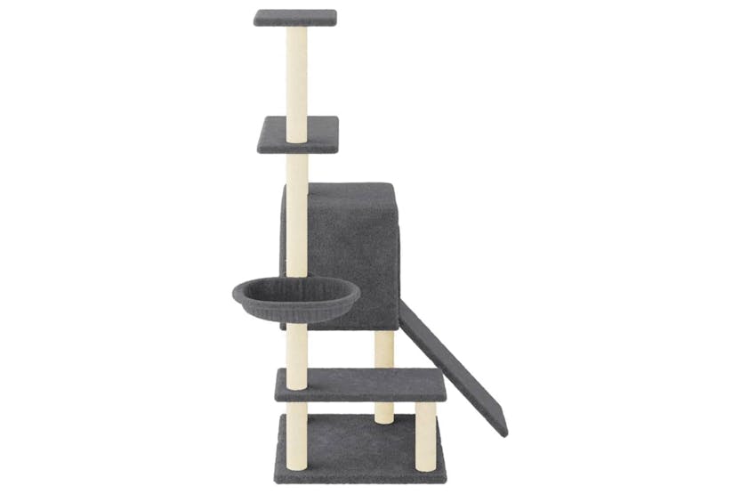 Cat Tree With Sisal Scratching Posts Dark Grey 1305 Cm Cat Tree With Sisal Scratching Posts Dark Grey 1305 Cm