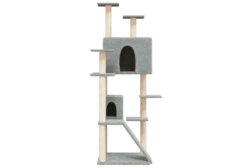Cat Tree With Sisal Scratching Posts Light Grey 153 Cm Cat Tree With Sisal Scratching Posts Light Grey 153 Cm