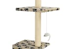 Cat Tree With Sisal Scratching Posts 260 Cm Beige Paw Prints Cat Tree With Sisal Scratching Posts 260 Cm Beige Paw Prints