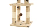Cat Tree With Sisal Scratching Posts 65 Cm Paw Prints Beige Cat Tree With Sisal Scratching Posts 65 Cm Paw Prints Beige