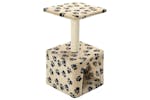 Cat Tree With Sisal Scratching Post 55 Cm Beige Paw Print Cat Tree With Sisal Scratching Post 55 Cm Beige Paw Print