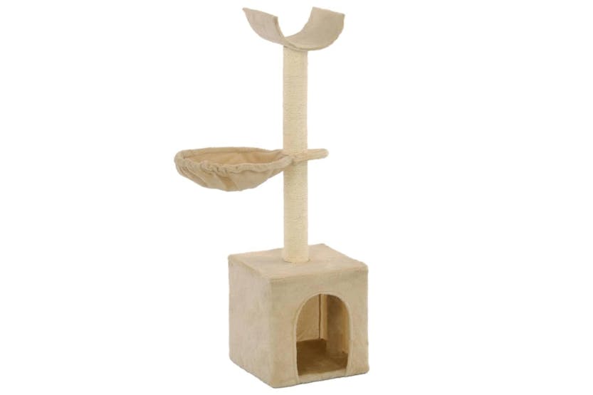 Cat Tree With Sisal Scratching Posts 105 Cm Beige Cat Tree With Sisal Scratching Posts 105 Cm Beige