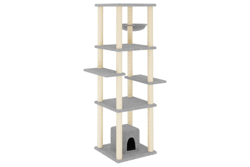 Cat Tree With Sisal Scratching Posts Light Grey 154 Cm Cat Tree With Sisal Scratching Posts Light Grey 154 Cm