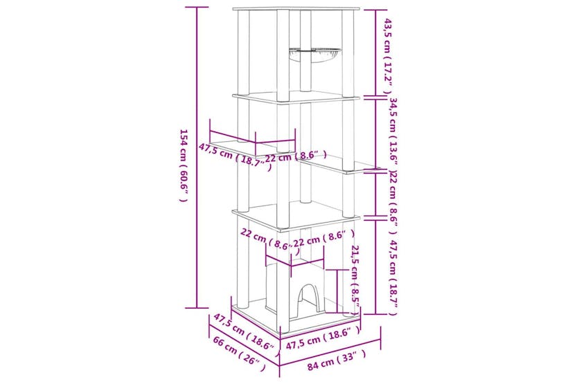 Cat Tree With Sisal Scratching Posts Light Grey 154 Cm Cat Tree With Sisal Scratching Posts Light Grey 154 Cm