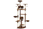 Cat Tree With Sisal Scratching Posts 203 Cm Brown And White Cat Tree With Sisal Scratching Posts 203 Cm Brown And White