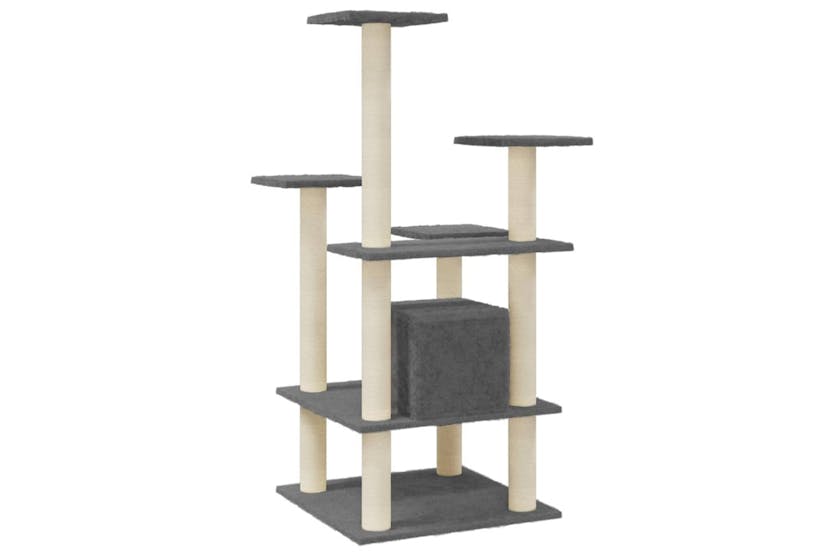 Cat Tree With Sisal Scratching Posts Dark Grey 110 Cm Cat Tree With Sisal Scratching Posts Dark Grey 110 Cm