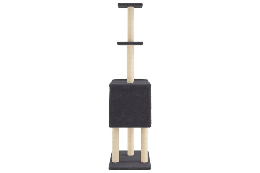 Cat Tree With Sisal Scratching Posts Dark Grey 145 Cm Cat Tree With Sisal Scratching Posts Dark Grey 145 Cm