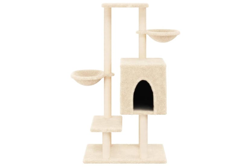 Cat Tree With Sisal Scratching Posts Cream 117 Cm Cat Tree With Sisal Scratching Posts Cream 117 Cm