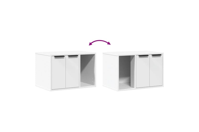 Cat Litter Box Enclosure White 60x40x40 Cm Engineered Wood Cat Litter Box Enclosure White 60x40x40 Cm Engineered Wood