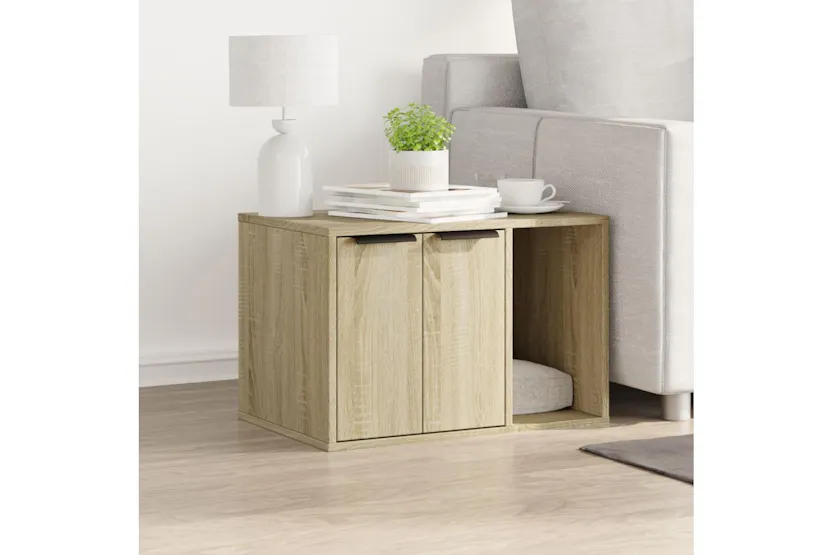 Cat Litter Box Enclosure Sonoma Oak 60x40x40 Cm Engineered Wood Cat Litter Box Enclosure Sonoma Oak 60x40x40 Cm Engineered Wood