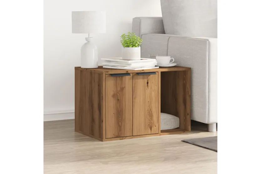 Cat Litter Box Enclosure Artisian Oak 60x40x40 Cm Engineered Wood Cat Litter Box Enclosure Artisian Oak 60x40x40 Cm Engineered Wood