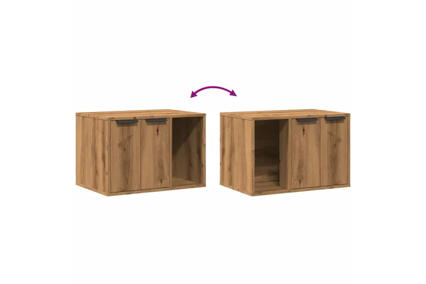 Cat Litter Box Enclosure Artisian Oak 60x40x40 Cm Engineered Wood Cat Litter Box Enclosure Artisian Oak 60x40x40 Cm Engineered Wood