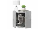 Cat Litter Box Enclosure Concrete Grey 42x42x51 Cm Engineered Wood Cat Litter Box Enclosure Concrete Grey 42x42x51 Cm Engineered Wood