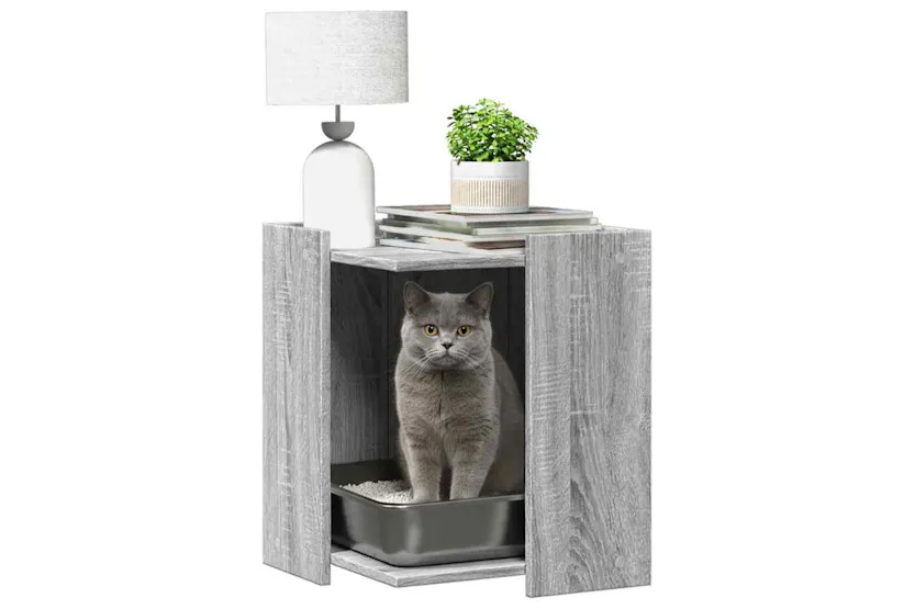 Cat Litter Box Enclosure Grey Sonoma 42x42x51 Cm Engineered Wood Cat Litter Box Enclosure Grey Sonoma 42x42x51 Cm Engineered Wood