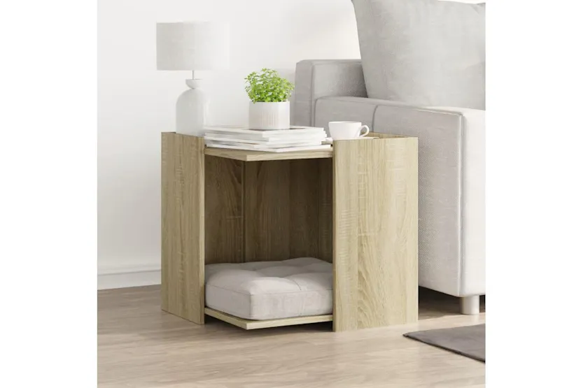 Cat Litter Box Enclosure Sonoma Oak 53x53x51 Cm Engineered Wood Cat Litter Box Enclosure Sonoma Oak 53x53x51 Cm Engineered Wood