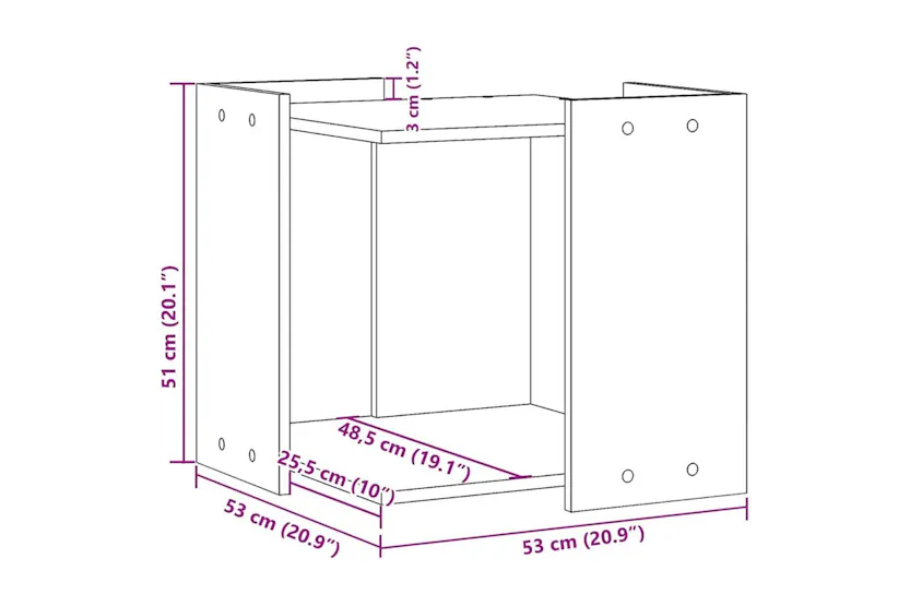 Cat Litter Box Enclosure Old Wood 53x53x51 Cm Engineered Wood Cat Litter Box Enclosure Old Wood 53x53x51 Cm Engineered Wood