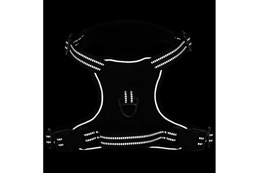 Dog Harness With Reflective Stripes Adjustable Black S Dog Harness With Reflective Stripes Adjustable Black S