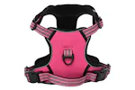 Dog Harness With Reflective Stripes Adjustable Pink M Dog Harness With Reflective Stripes Adjustable Pink M