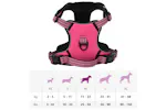 Dog Harness With Reflective Stripes Adjustable Pink M Dog Harness With Reflective Stripes Adjustable Pink M