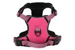 Dog Harness With Reflective Stripes Adjustable Pink L Dog Harness With Reflective Stripes Adjustable Pink L
