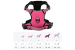 Dog Harness With Reflective Stripes Adjustable Pink L Dog Harness With Reflective Stripes Adjustable Pink L