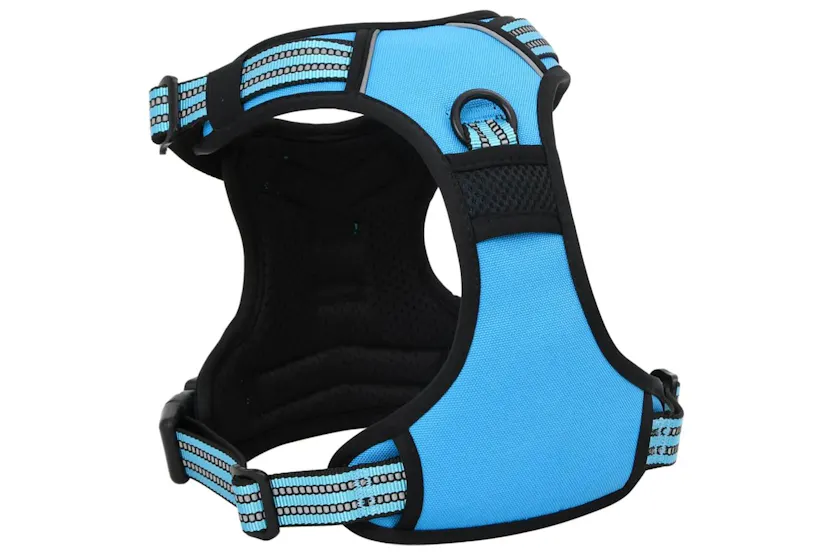 Dog Harness With Reflective Stripes Adjustable Blue Xl Dog Harness With Reflective Stripes Adjustable Blue Xl