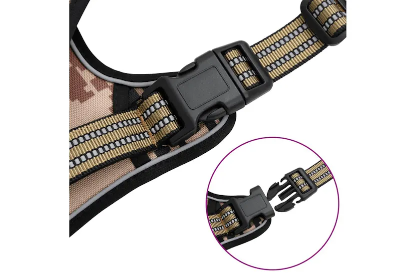 Dog Harness With Lead Collar Adjustable Camouflage Brown S Dog Harness With Lead Collar Adjustable Camouflage Brown S