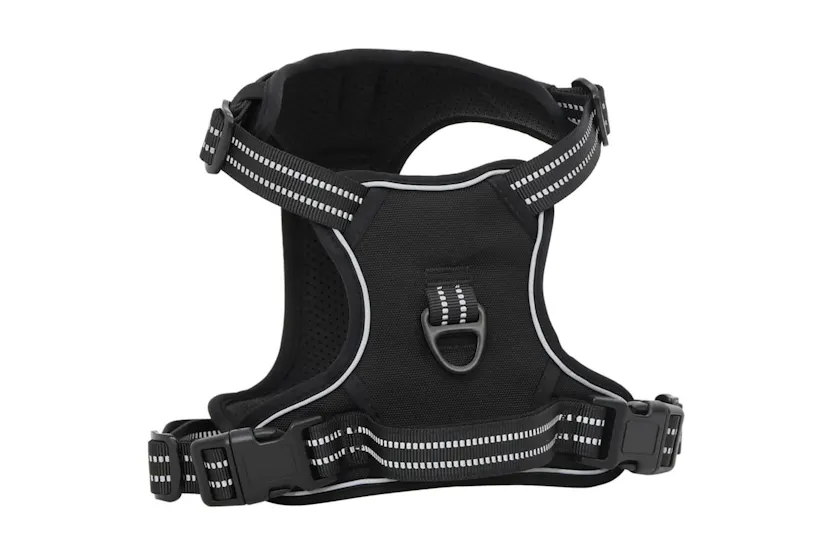 Dog Harness With Lead Collar Adjustable Black Xl Dog Harness With Lead Collar Adjustable Black Xl