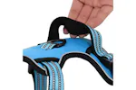 Dog Harness With Reflective Stripes Adjustable Blue M Dog Harness With Reflective Stripes Adjustable Blue M