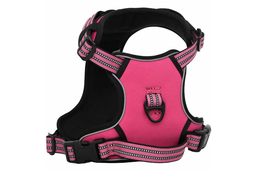 Dog Harness With Reflective Stripes Adjustable Pink Xl Dog Harness With Reflective Stripes Adjustable Pink Xl