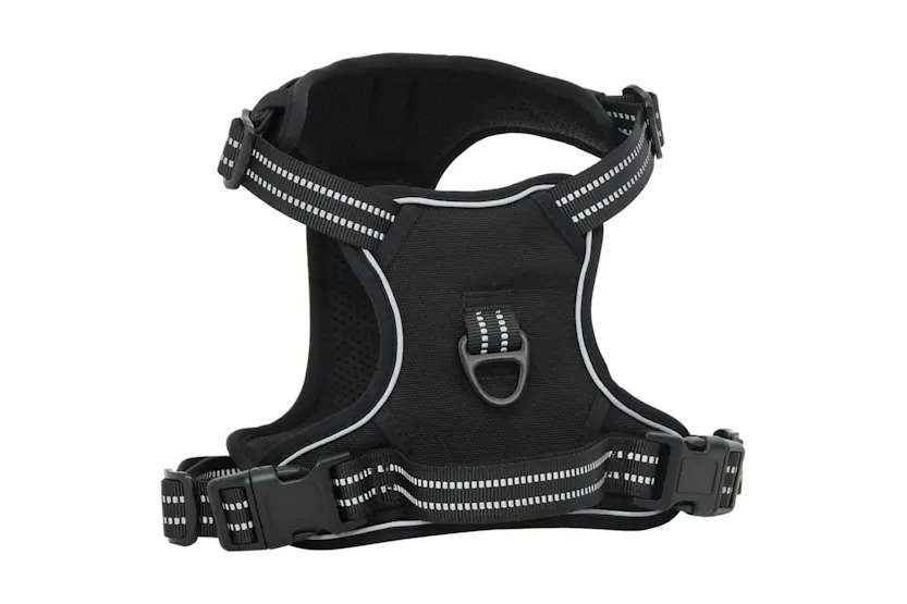 Dog Harness With Lead Collar Adjustable Black M Dog Harness With Lead Collar Adjustable Black M