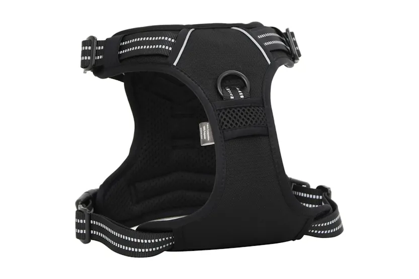 Dog Harness With Lead Collar Adjustable Black M Dog Harness With Lead Collar Adjustable Black M