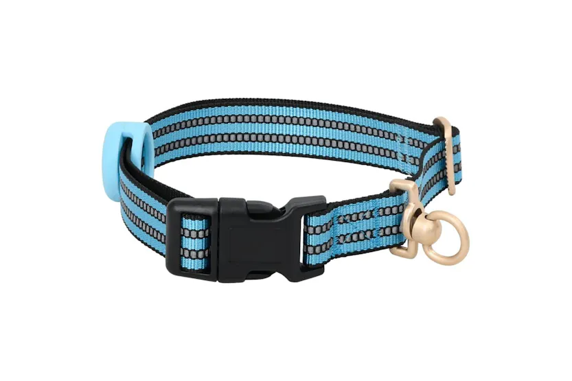 Dog Harness With Lead Collar Adjustable Blue L Dog Harness With Lead Collar Adjustable Blue L