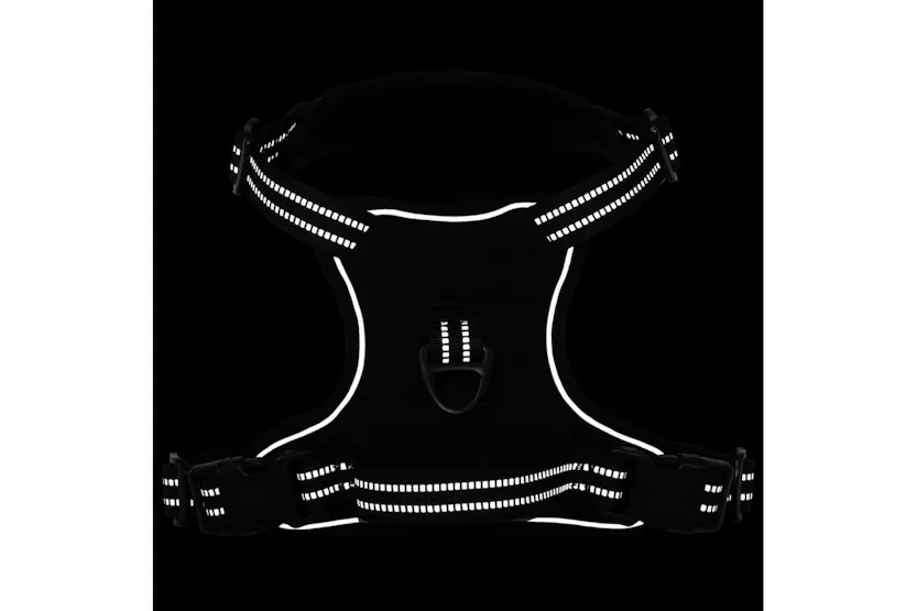 Dog Harness With Reflective Stripes Adjustable Black Xl Dog Harness With Reflective Stripes Adjustable Black Xl