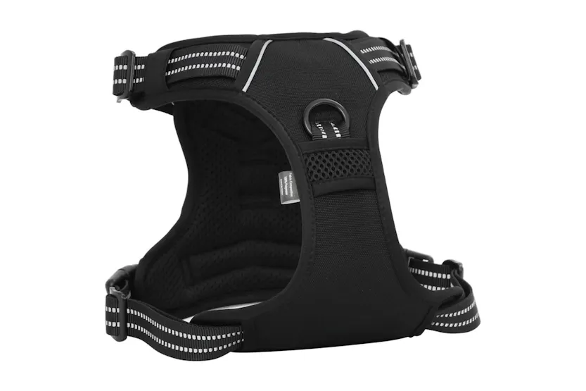 Dog Harness With Reflective Stripes Adjustable Black Xl Dog Harness With Reflective Stripes Adjustable Black Xl