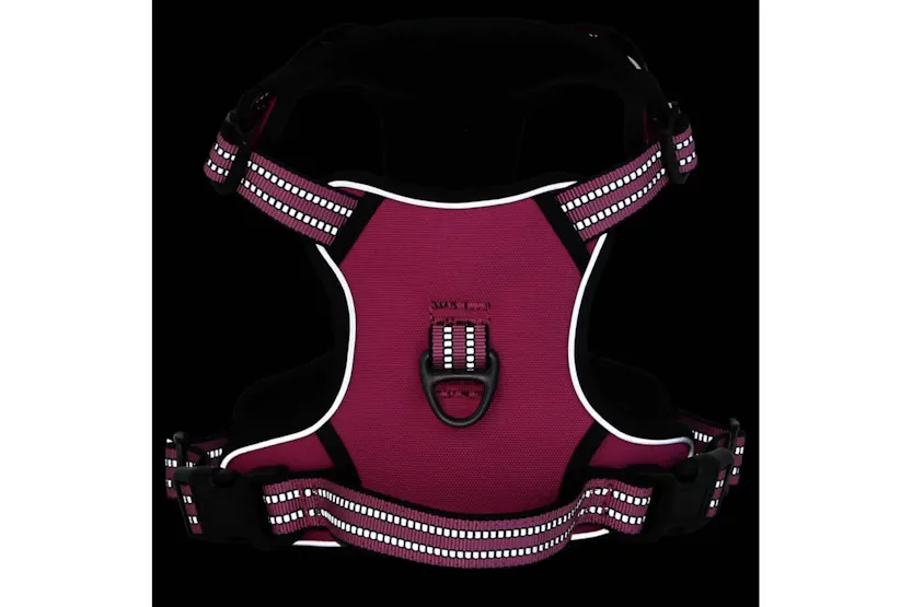 Dog Harness With Lead Collar Adjustable Pink M Dog Harness With Lead Collar Adjustable Pink M
