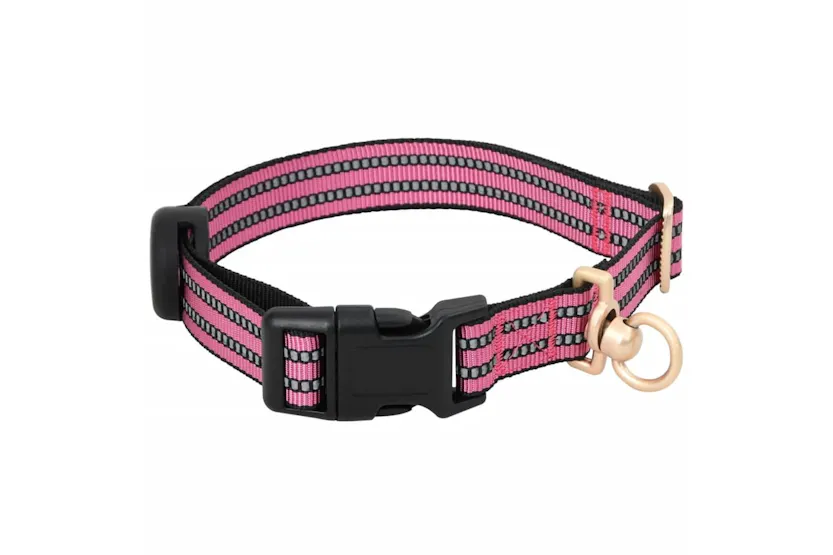 Dog Harness With Lead Collar Adjustable Pink M Dog Harness With Lead Collar Adjustable Pink M