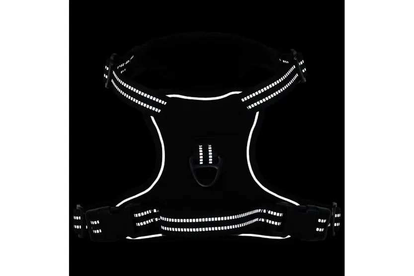 Dog Harness With Lead Collar Adjustable Black L Dog Harness With Lead Collar Adjustable Black L