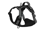 Dog Harness With Lead Collar Adjustable Black L Dog Harness With Lead Collar Adjustable Black L