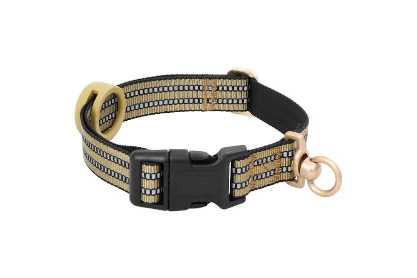 Dog Harness With Lead Collar Adjustable Brown L Dog Harness With Lead Collar Adjustable Brown L