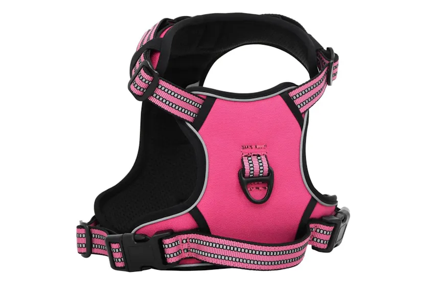 Dog Harness With Lead Collar Adjustable Pink Xl Dog Harness With Lead Collar Adjustable Pink Xl