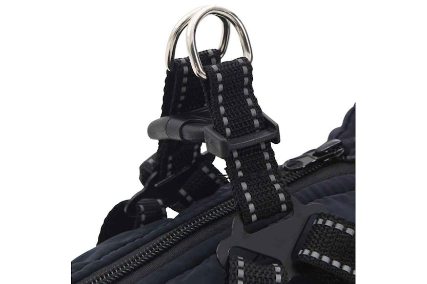 Dog Coat With Harness Waterproof Reflective Navy Blue M Dog Coat With Harness Waterproof Reflective Navy Blue M