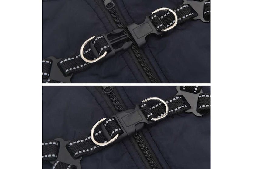Dog Coat With Harness Waterproof Reflective Navy Blue Xl Dog Coat With Harness Waterproof Reflective Navy Blue Xl