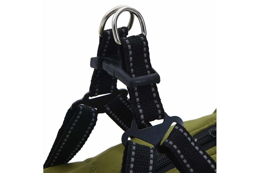Dog Coat With Harness Waterproof Reflective Army Green 6xl Dog Coat With Harness Waterproof Reflective Army Green 6xl