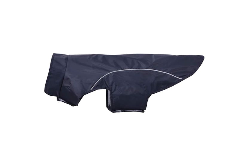 Dog Raincoat With Reflective Strips Polyester Navy Blue Xl Dog Raincoat With Reflective Strips Polyester Navy Blue Xl