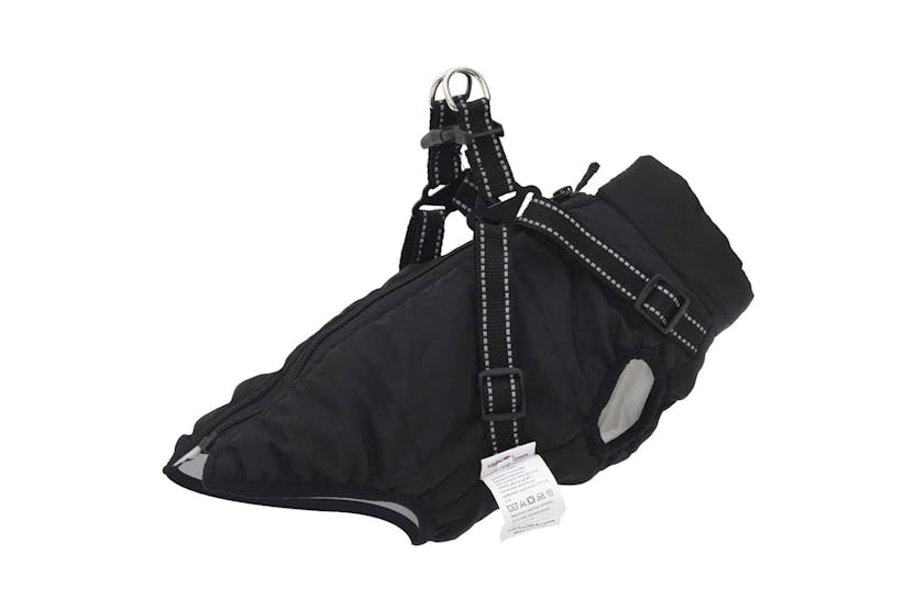 Dog Coat With Harness Waterproof Reflective Black Xl Dog Coat With Harness Waterproof Reflective Black Xl