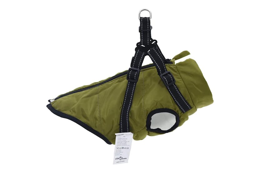 Dog Coat With Harness Waterproof Reflective Army Green Xl Dog Coat With Harness Waterproof Reflective Army Green Xl