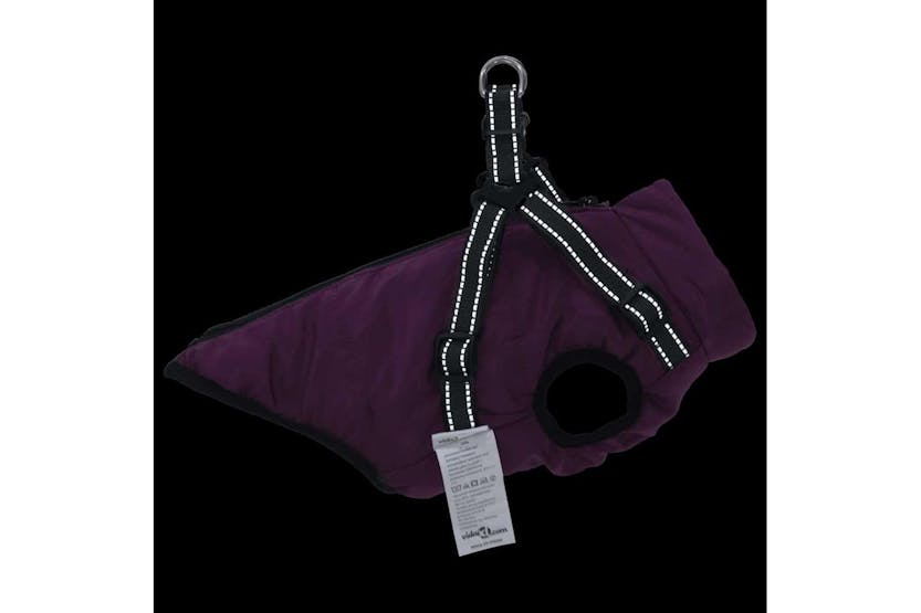 Dog Coat With Harness Waterproof Reflective Purple Xl Dog Coat With Harness Waterproof Reflective Purple Xl