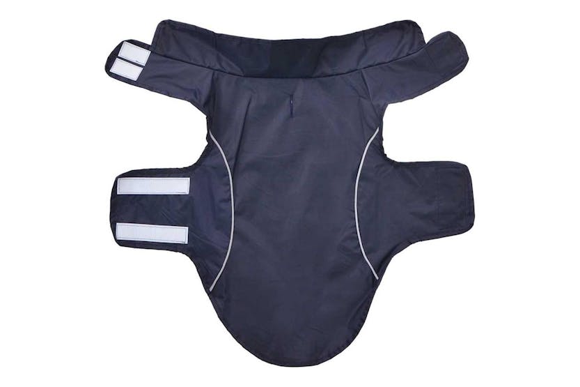 Dog Raincoat With Reflective Strips Polyester Navy Blue Xxs Dog Raincoat With Reflective Strips Polyester Navy Blue Xxs